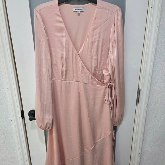 Motherhood Maternity Blush Pink Wrap Maxi Dress XL | NWT - Picture 1 of 12